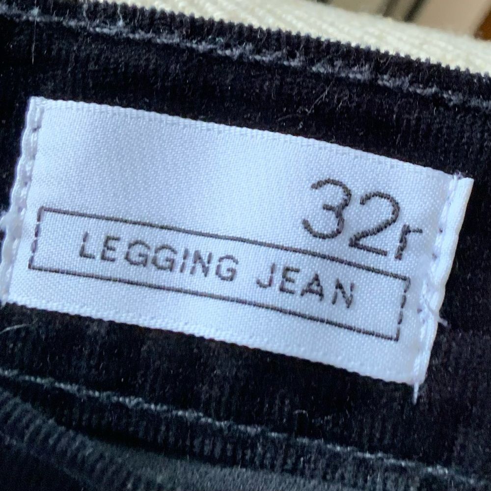 GAP 1969 Black Wash Soft Corduroy Stretch Denim Women’s Legging Jeans NWOT 32R - Picture 14 of 15
